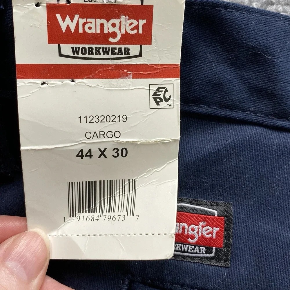 Wrangler Workwear Cargo Pants Mens 44x30 Blue Utility Workwear Industrial Rugged